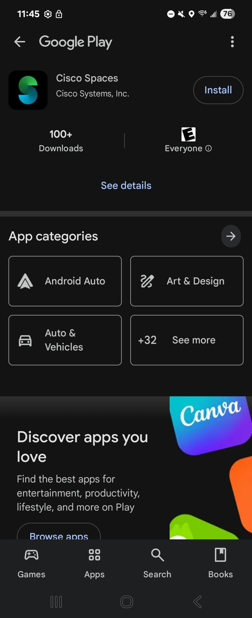 Cisco Spaces Android app flow
