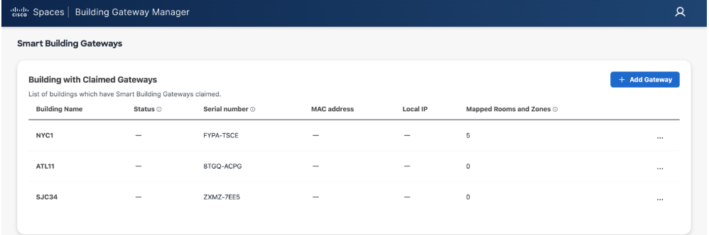 Building Gateway Manager Add Gateway option