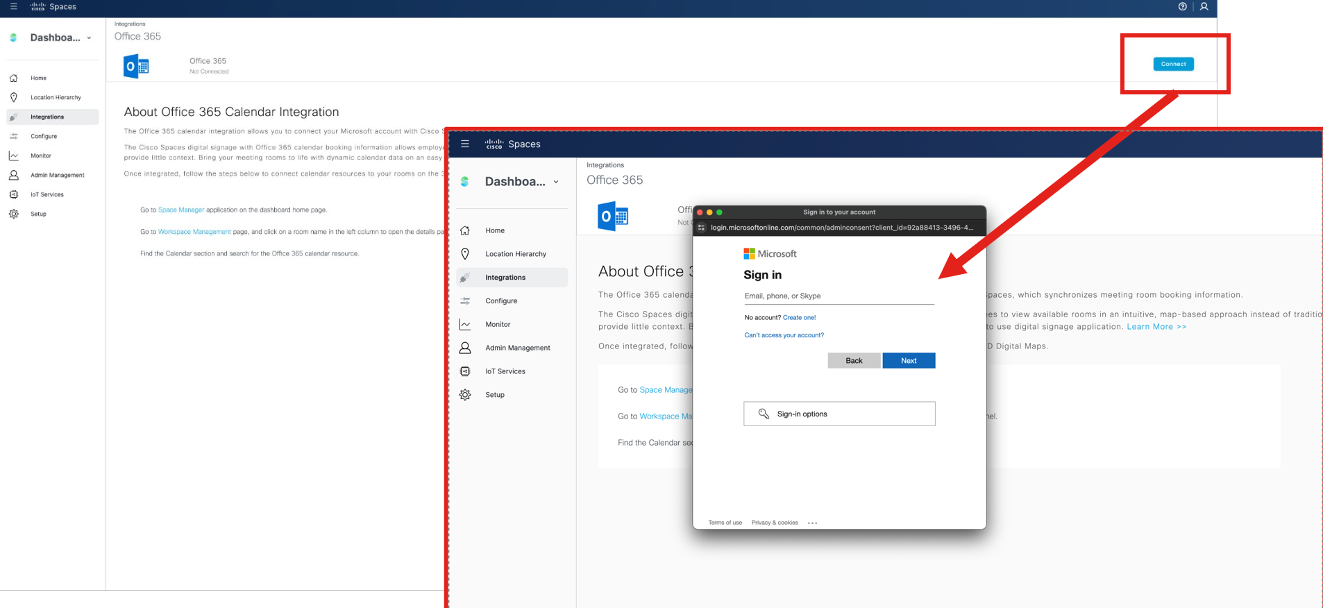 Webex Hybrid Calendar integration configuration screenshot 2