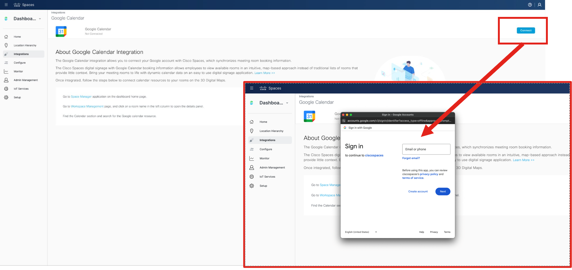 Webex Hybrid Calendar integration configuration screenshot 3